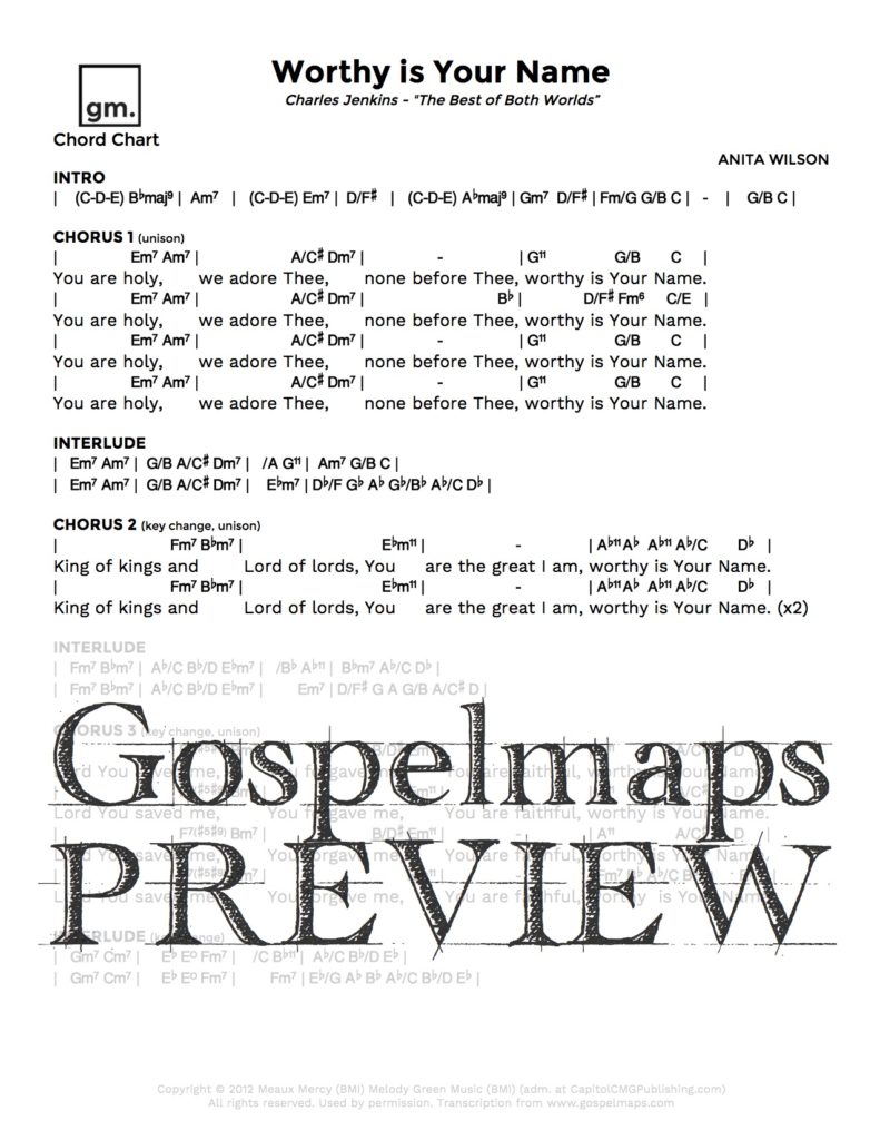 Gospelmaps Worthy is Your Name Charles Jenkins, The Best of Both Worlds Rhythm, Vocal, and Gospelmaps Worthy is Your Name Charles Jenkins, The Best of Both Worlds Rhythm, Vocal, and