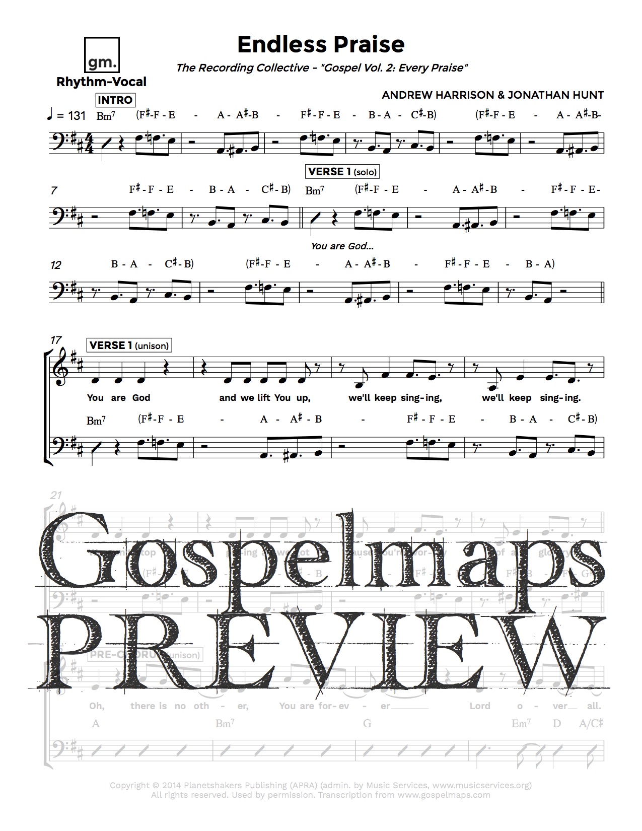Gospel Chord Charts
